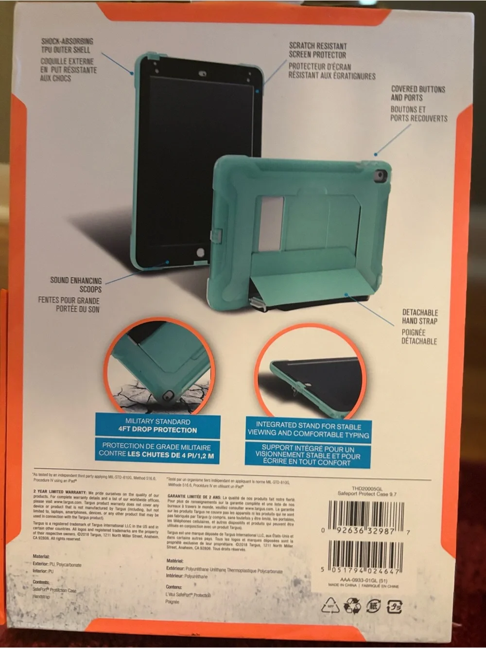 Targus SafePort Rugged Protection Case in Teal with Black Kickstand